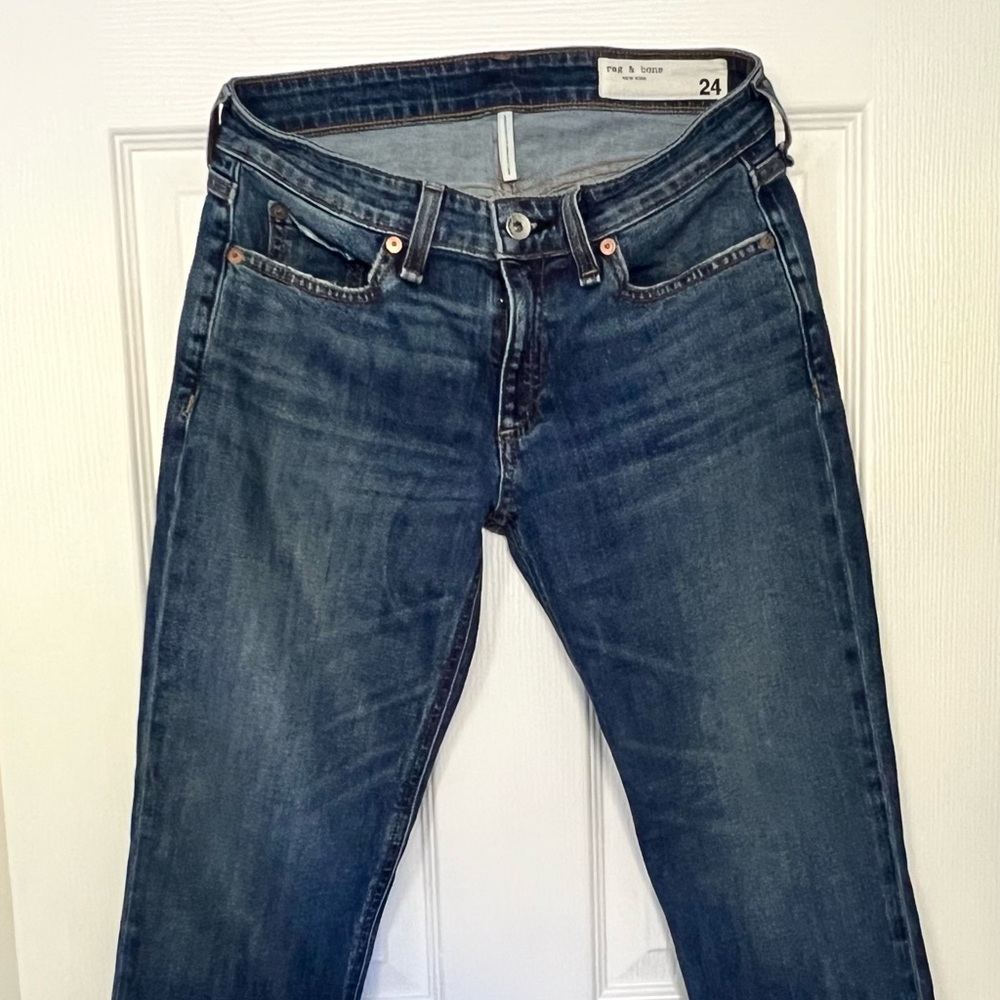 rag & bone Women's Straight Leg Jeans - Dark Blue